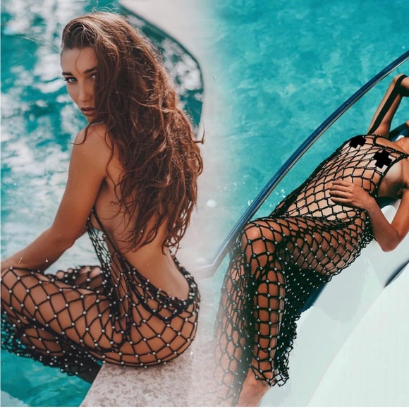 See through long dress bodycon swimsuit cover up - Picture 3 of 5